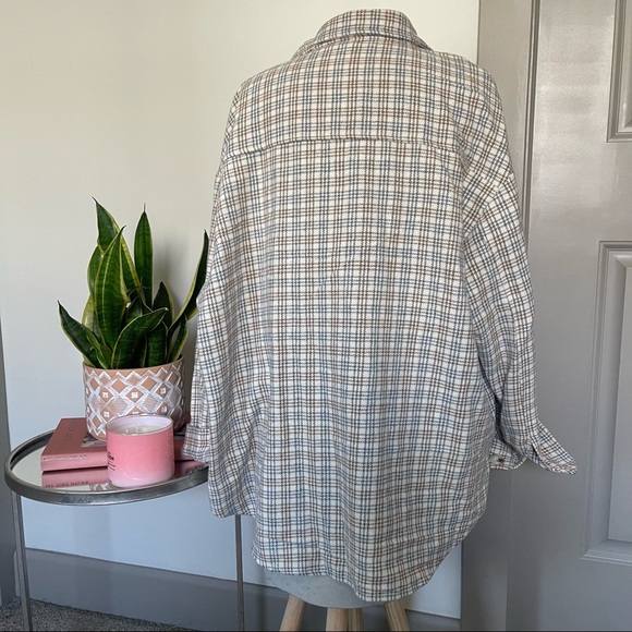 NWOT Paper Crane Oversized Flannel Shirt Jacket - Picture 5 of 7